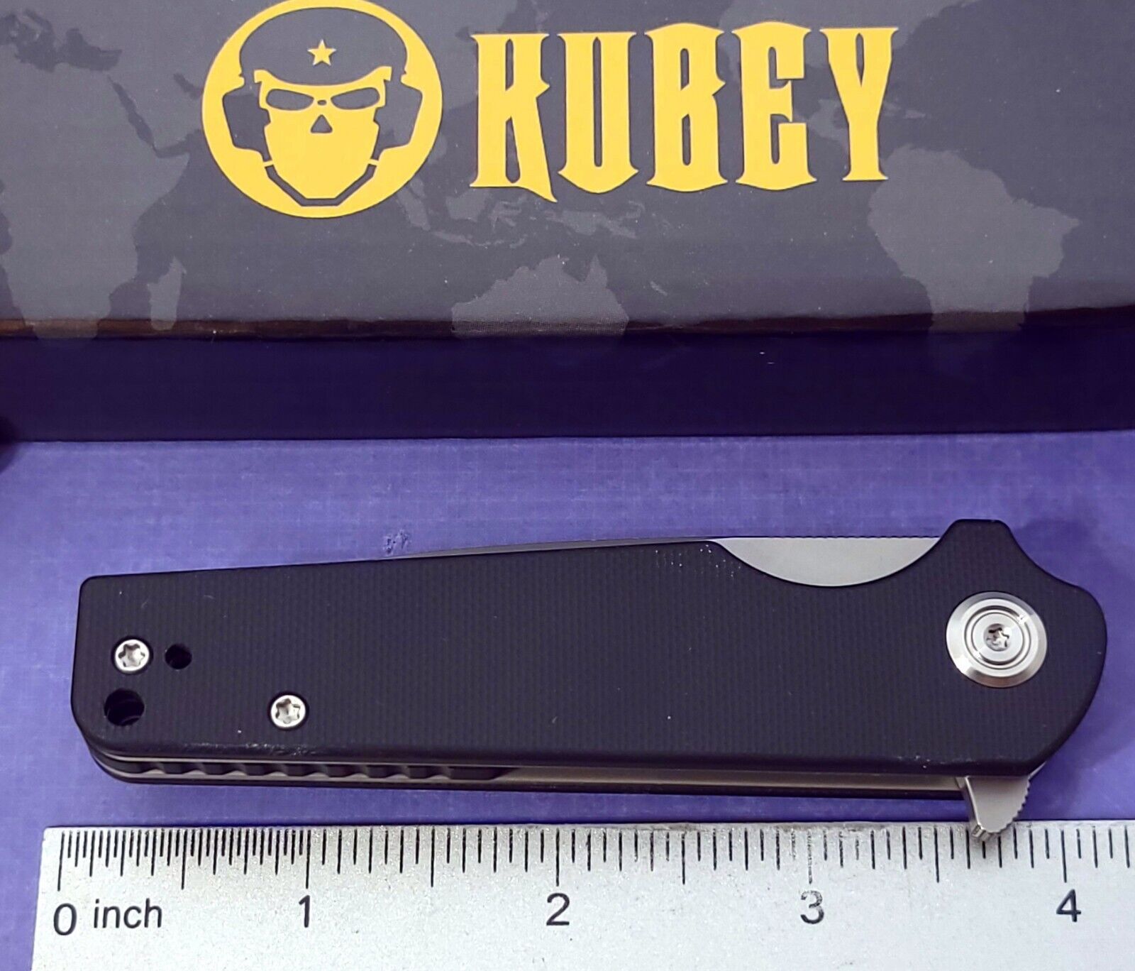 KUBEY Knife Wolverine Tactical Liner Lock Black G10 Handles D2 Tool Steel Blade