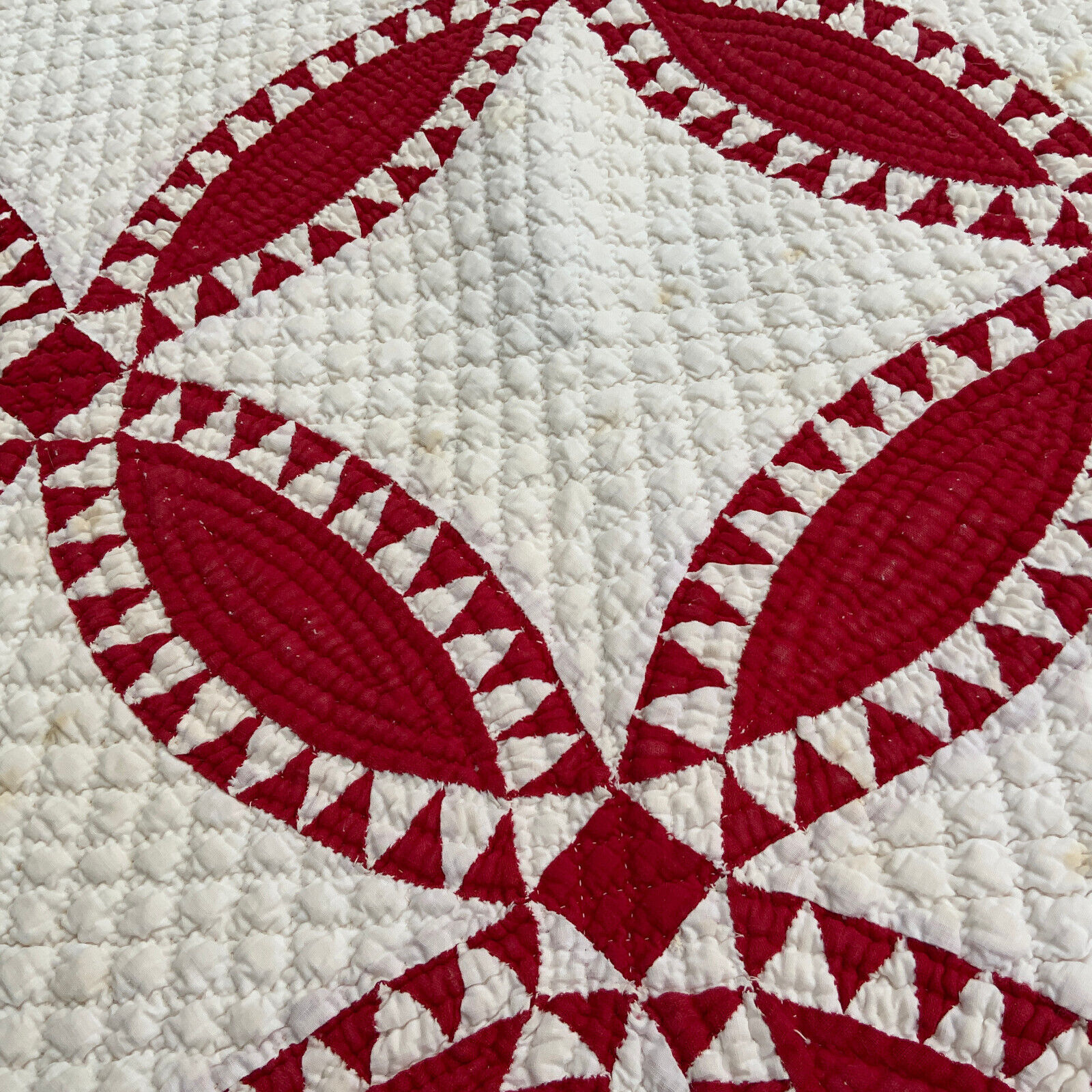 Old Red & White Handmade Quilt with Provenence