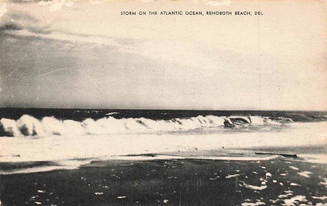 Vintage Storm On Atlantic Ocean Rehoboth Beach DE P584