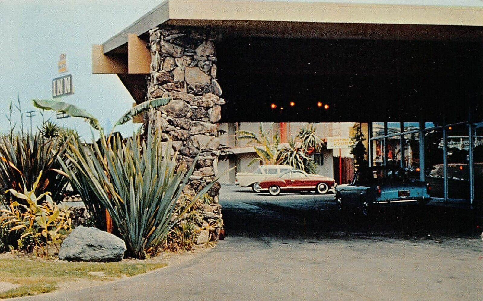 Vtg Postcard San Clemente CA California Inn Motel Western Hotel 1950s Cars L7