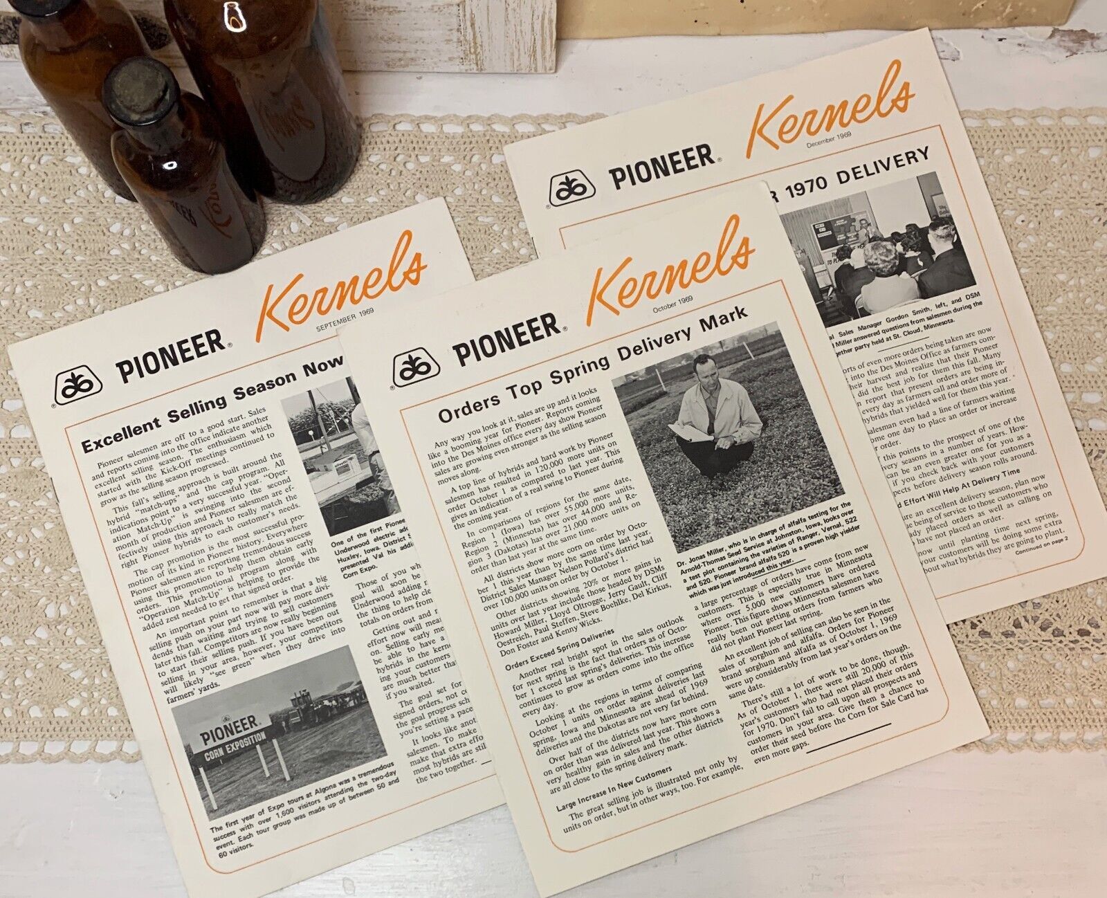 3 Vintage 1969 Pioneer Seed Monthly Newsletters \
