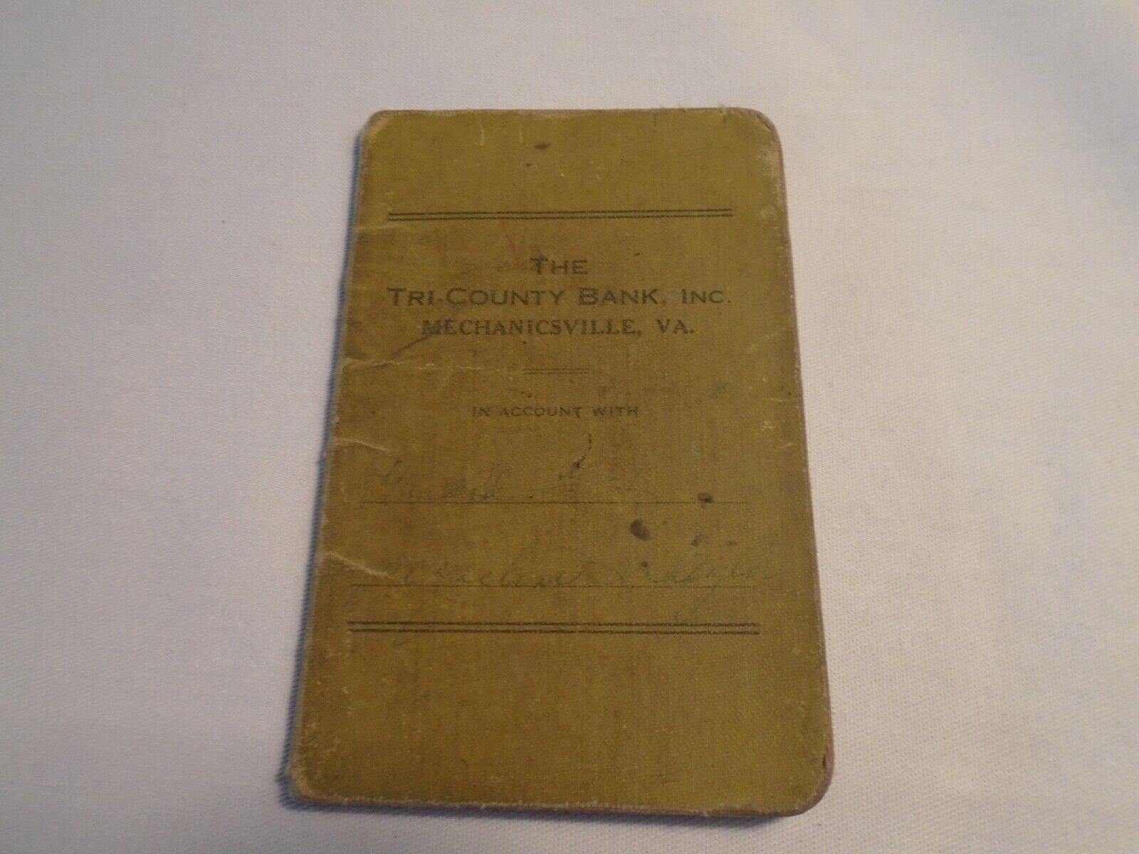Vintage TRI COUNTY BANK, MECHANICSVILLE VIRGINIA  Deposit Book 1958 - 1963