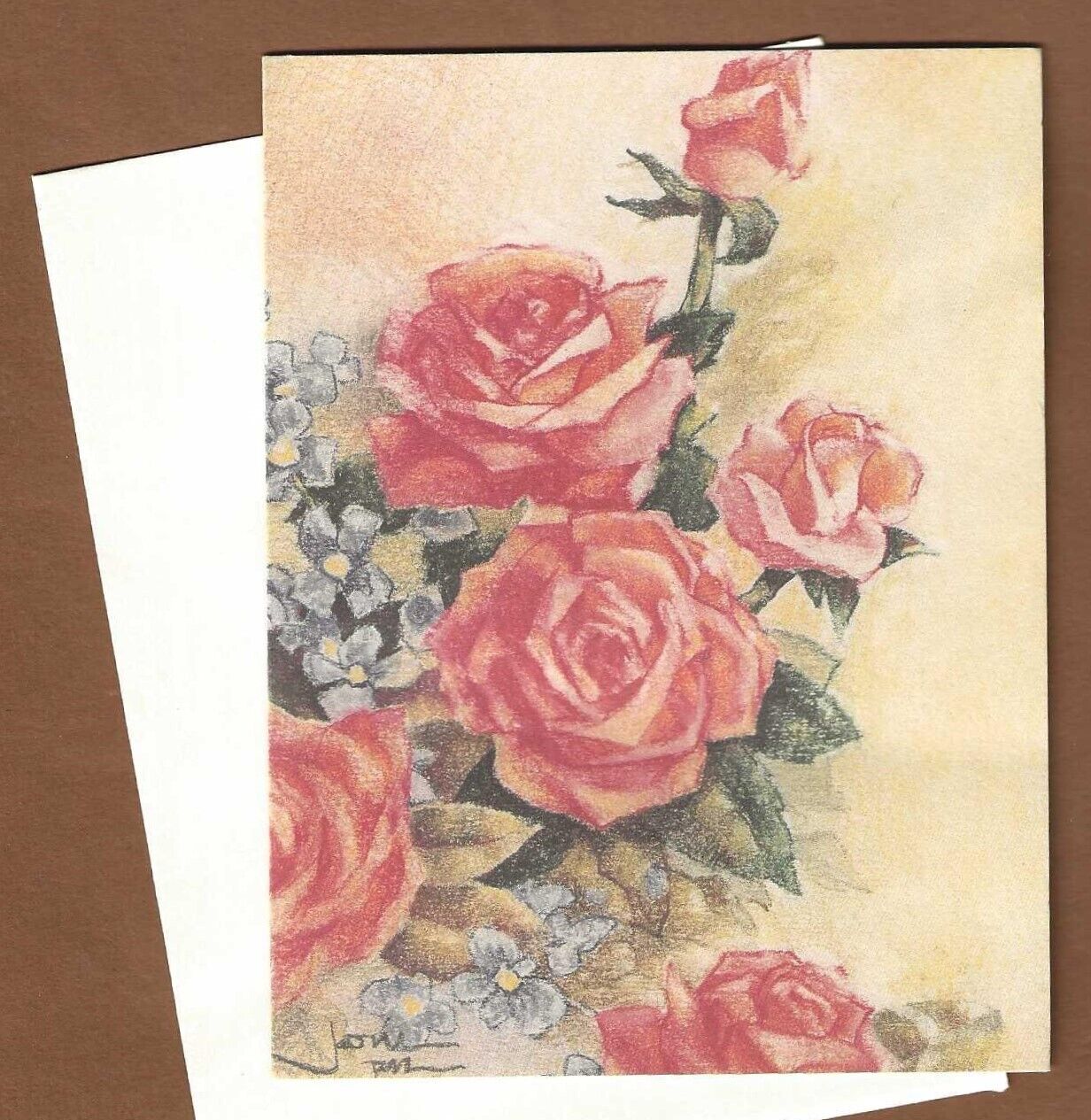Vintage Joni and Friends Floral Rose Note Cards, Joni Eareckson Tada, 1999