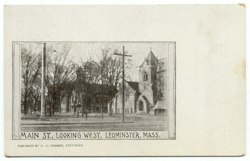 Leominster MA Main Street Postcard Massachusetts