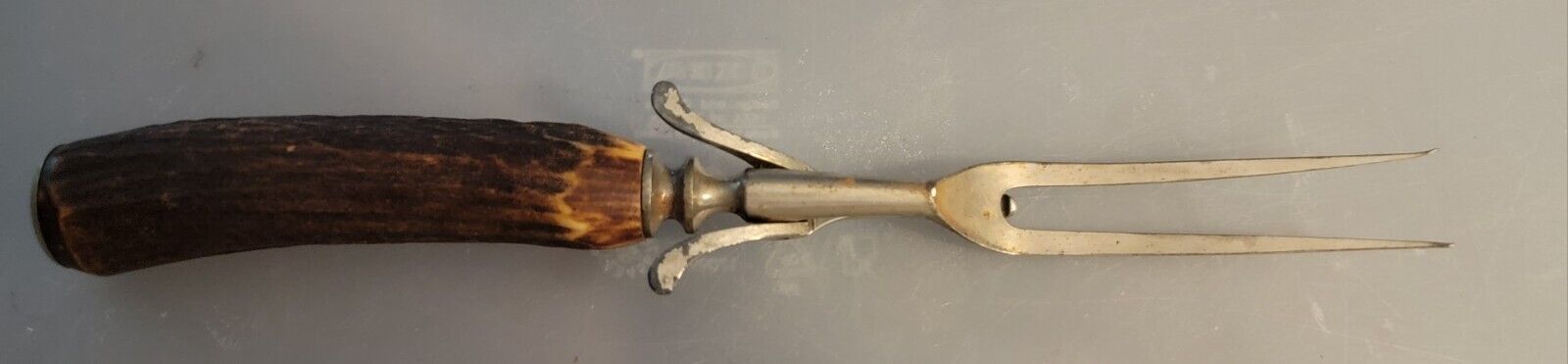 Vintage Antique Ornate Carving Fork w/ Stand  10\