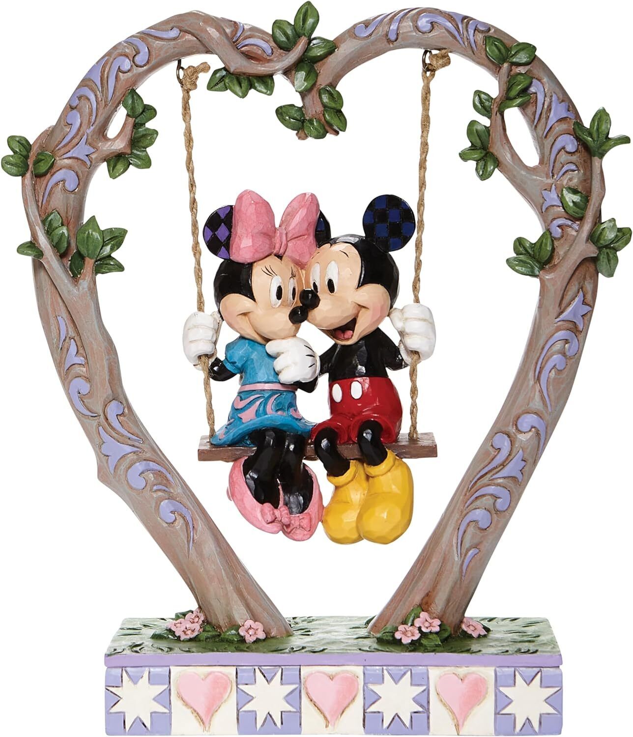 Traditions by Jim Shore Mickey and Minnie Mouse on Heart Swing Figurine