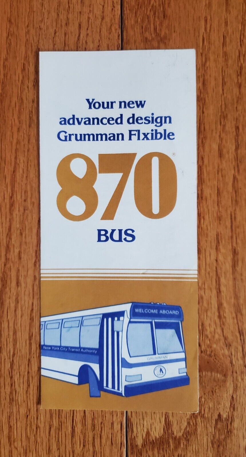 VINTAGE NYCTA GRUMMAN FLXIBLE 870 BUS NEW DESIGN BROCHURE PAMPHLET NYC BUS