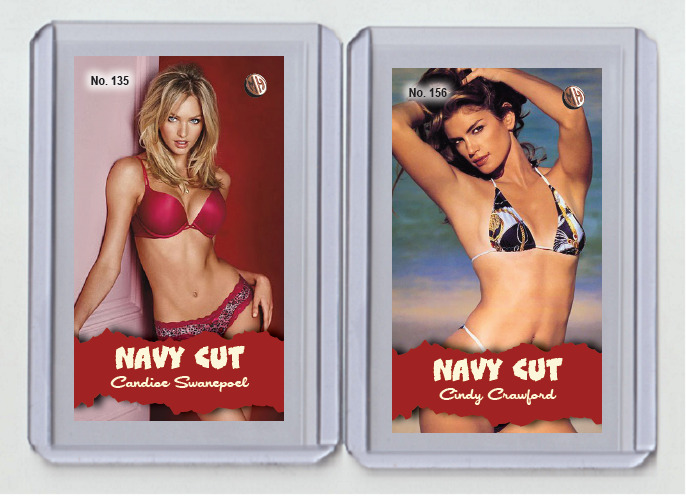 Cindy Crawford rare MH Navy Cut #\'d x/3 Tobacco card no. 156