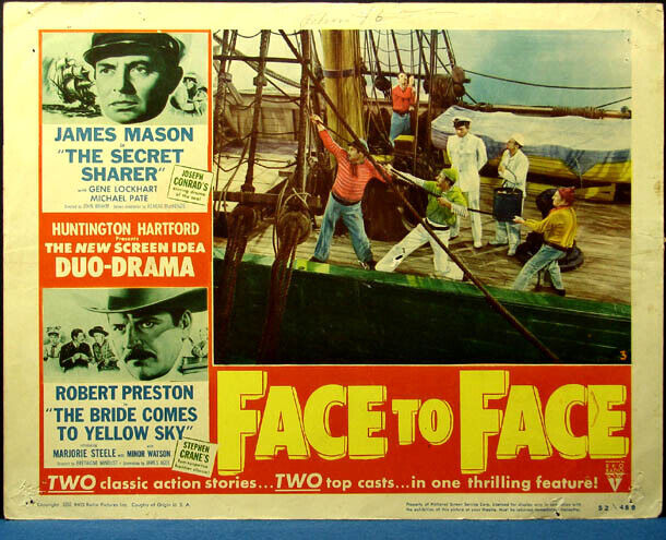 (4) DIFFERENT COLORFUL 1952 FACE TO FACE MOVIE LOBBY CARD POSTERS