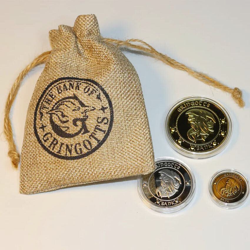 3 Pcs/Set Gringotts Bank Wizarding Coins Hogwarts Birthday Cosplay Collection