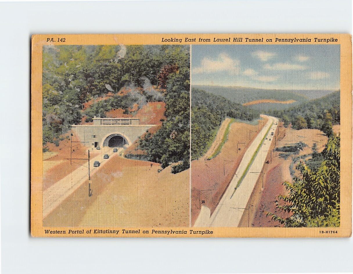 Postcard Western Portal Kittatinny & Laurel Hill Tunnel Pennsylvania Turnpike PA