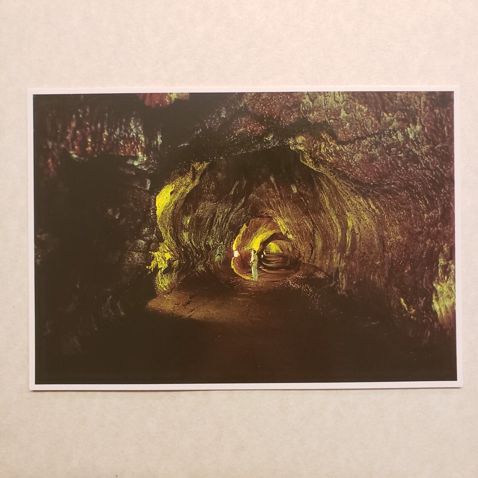 Vintage Hawaii Volcanoes National Park Postcard Thurston Lava Tube Crater Cave 
