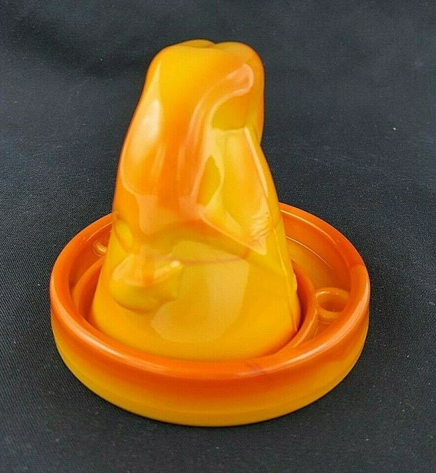 CANDY CORN McKee Style Bottoms Up Shot Glass Cup Swirl UV Coaster Orange /Yellow