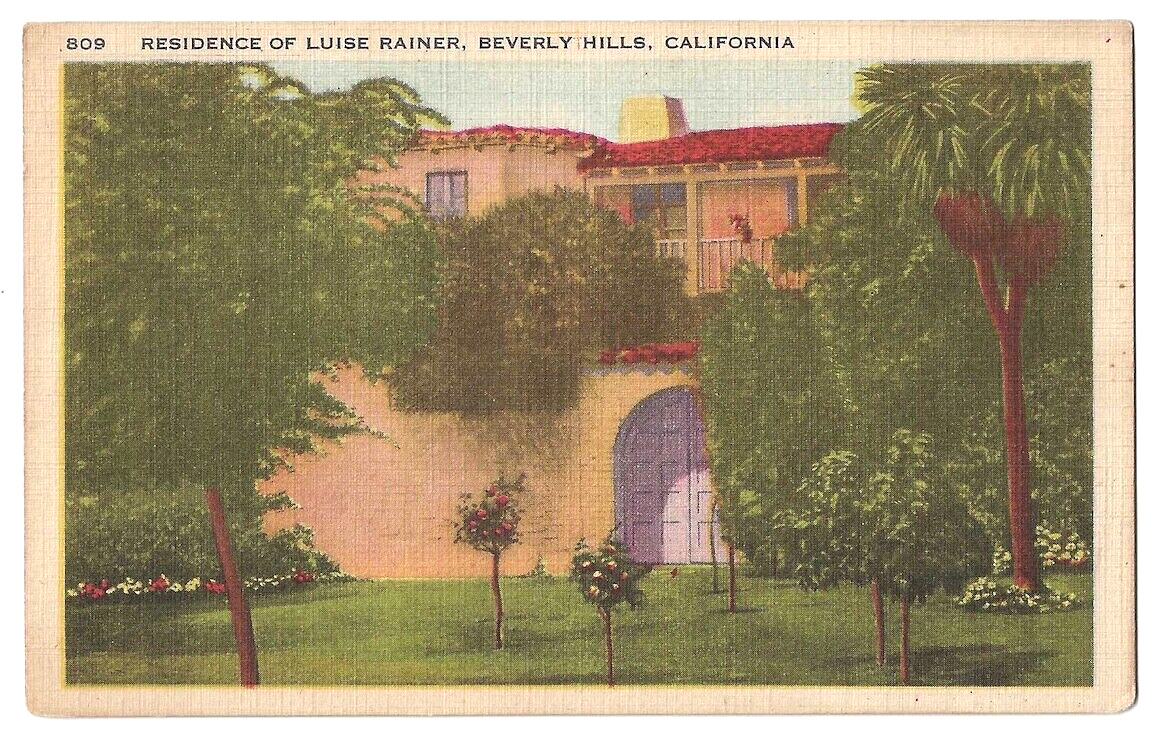 Beverly Hills California c1940\'s Luise Rainer  Home, Hollywood movie actress
