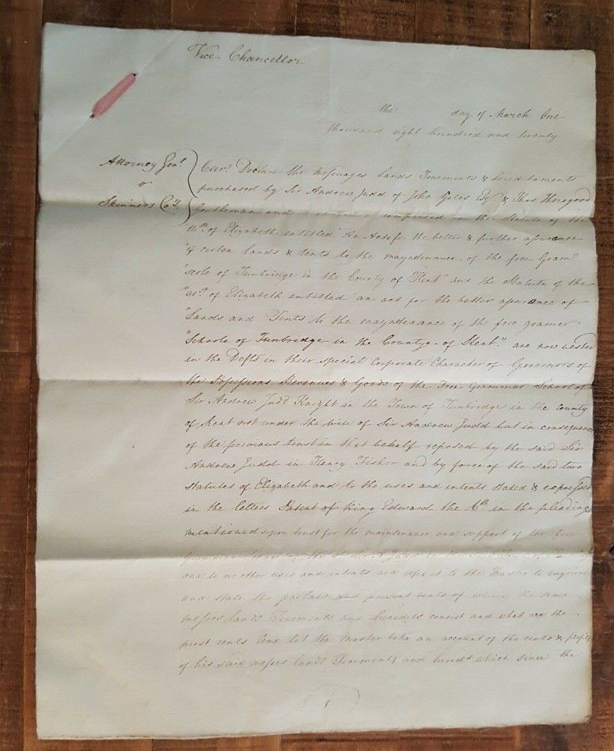 ANTIQUE English Hand Written Land Indenture/Judd & Thorogood - March 1820/Signed