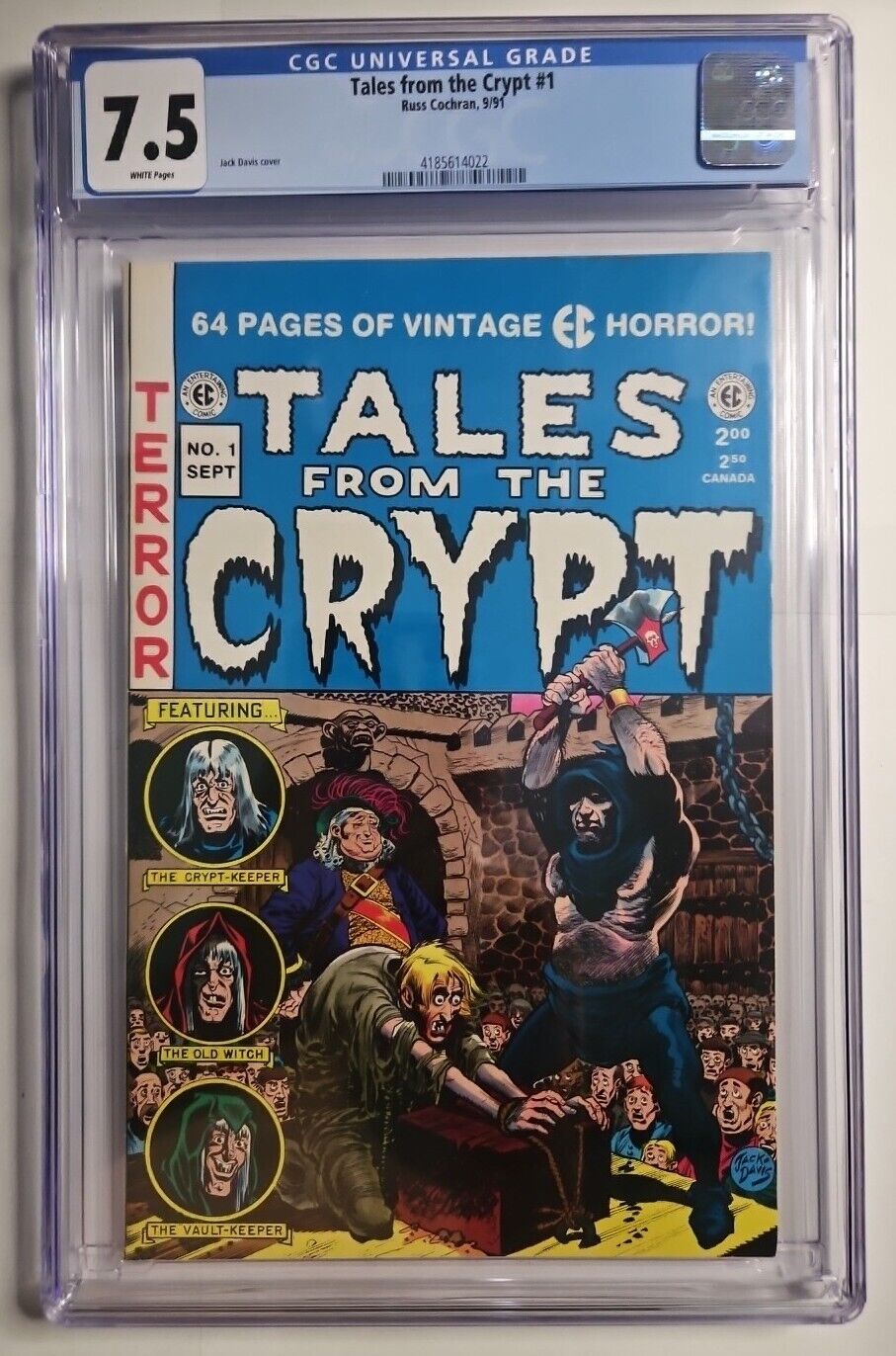 Tales From The Crypt #1 ~ (1991) ~ CGC 7.5 ~ Classic EC Horror ~ Russ Cochran