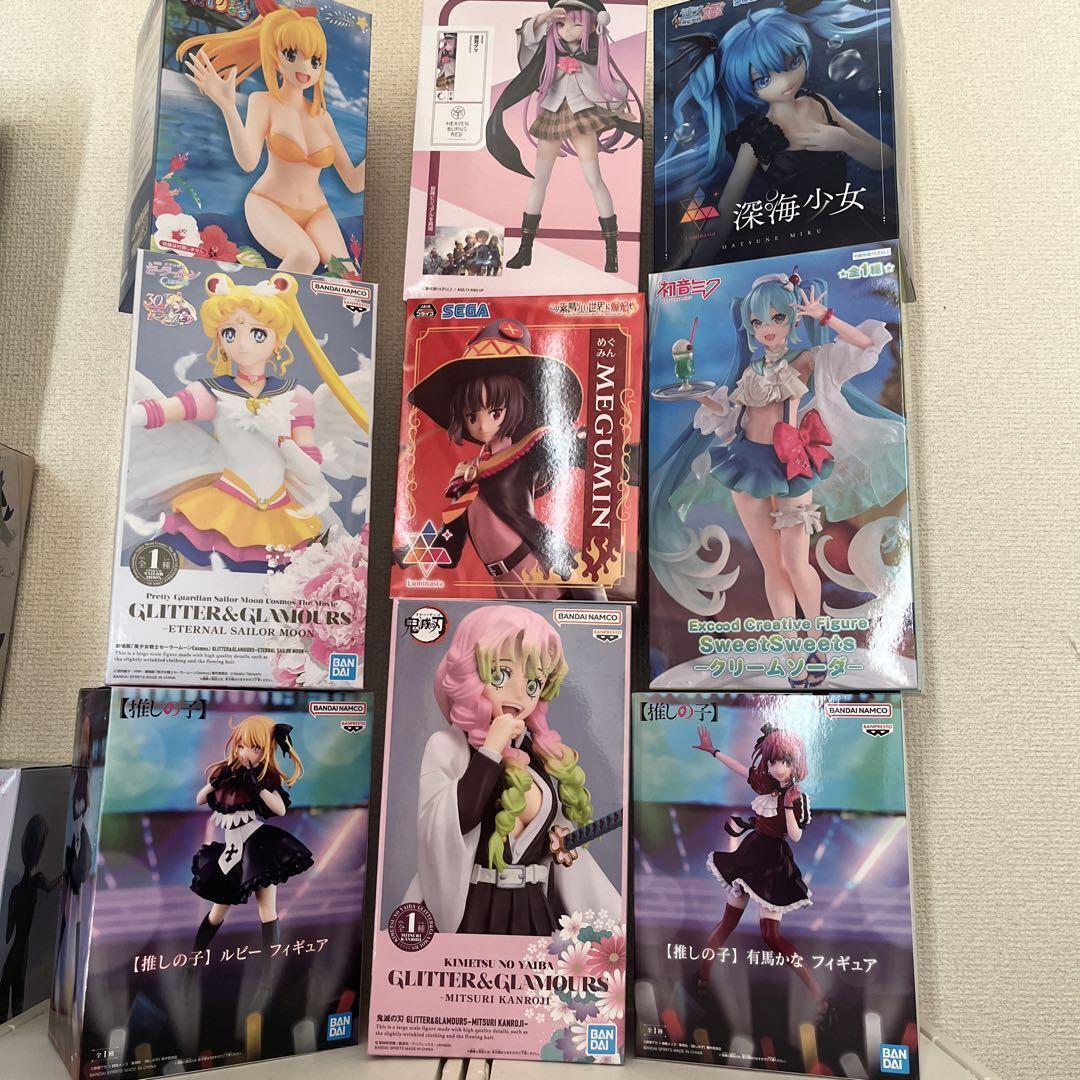 Anime Mixed set Hatsune Miku Sailor Moon etc. Girls Figure lot of 9 Set sale