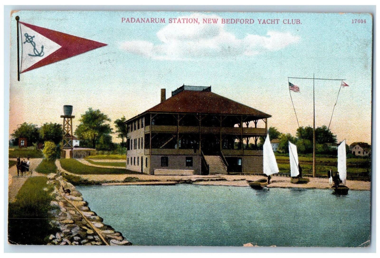 c1910 Padanarum Station New Bedford Massachusetts MA Antique Postcard