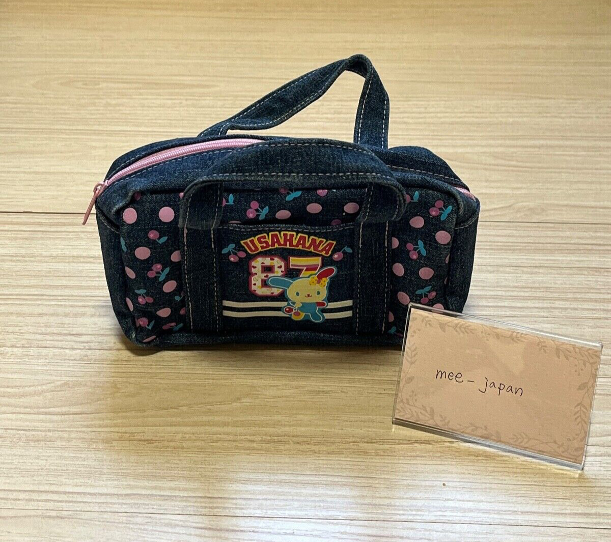 Sanrio Usahana Handbag Bag Mini Pouch 20cm × 14cm Denim Fabric 2003 Rare Japan