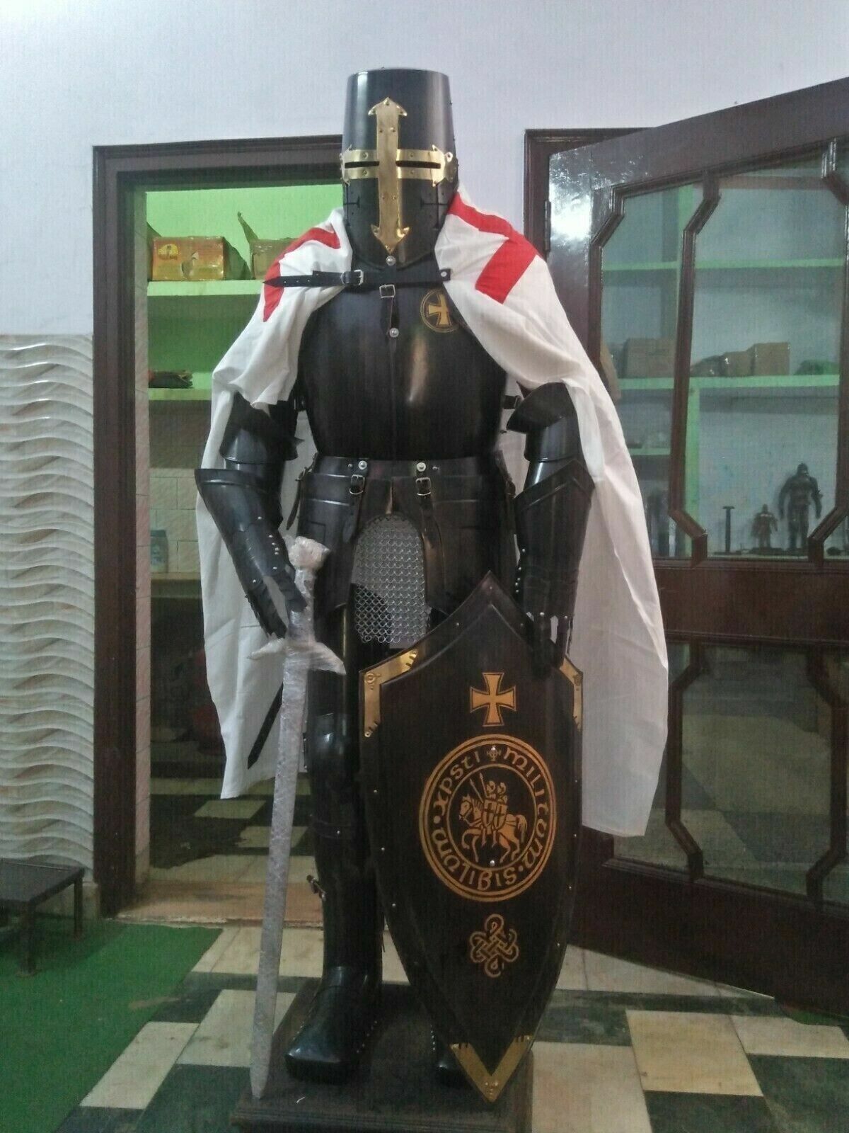 Medieval Armor Knight Suit Wearable Antique Crusader Combat Full Body Armour