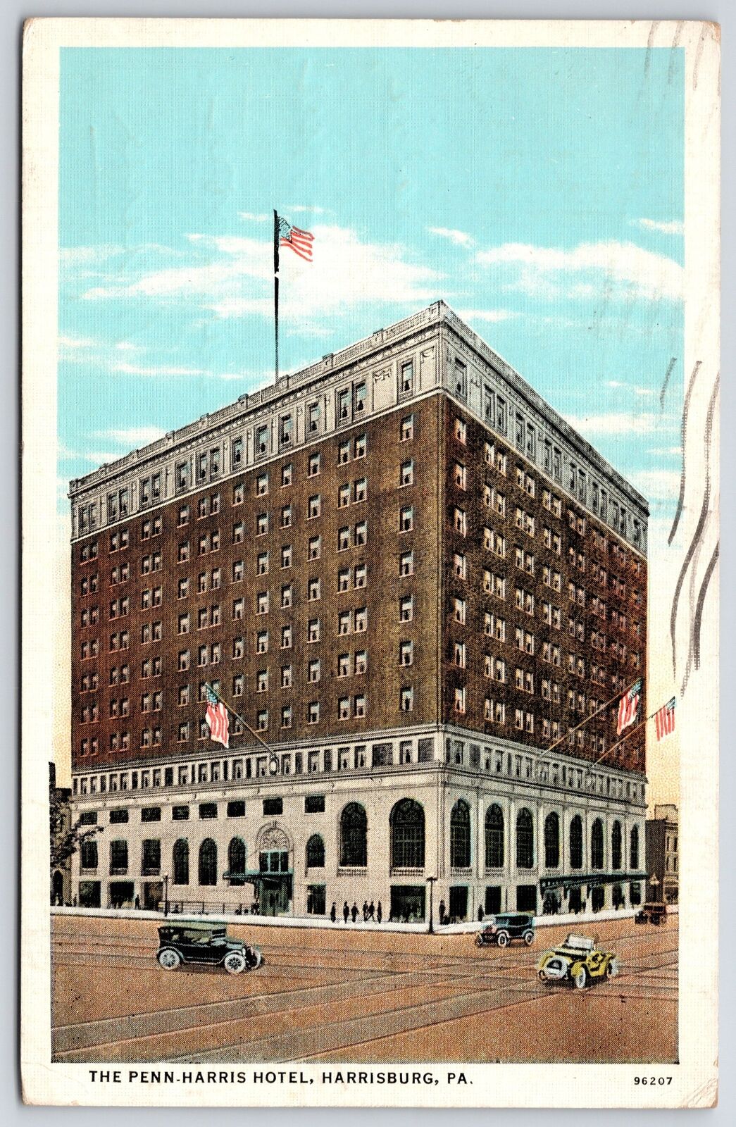1940\'s Penn Harris Hotel Harrisburg Pennsylvania High-Rise Bldg. Posted Postcard