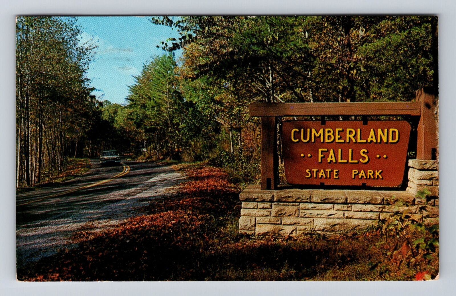 Corbin KY-Kentucky, Entrance Cumberland Falls State Park Vintage c1963 Postcard