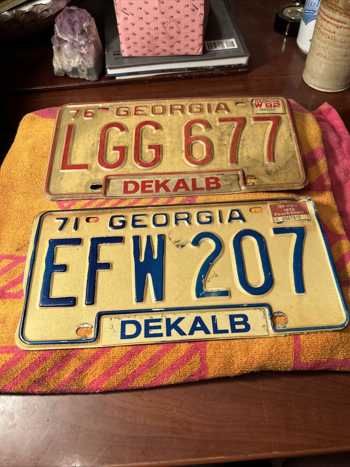 Vintage 1971 /1976 GA License Plates,Dekalb County