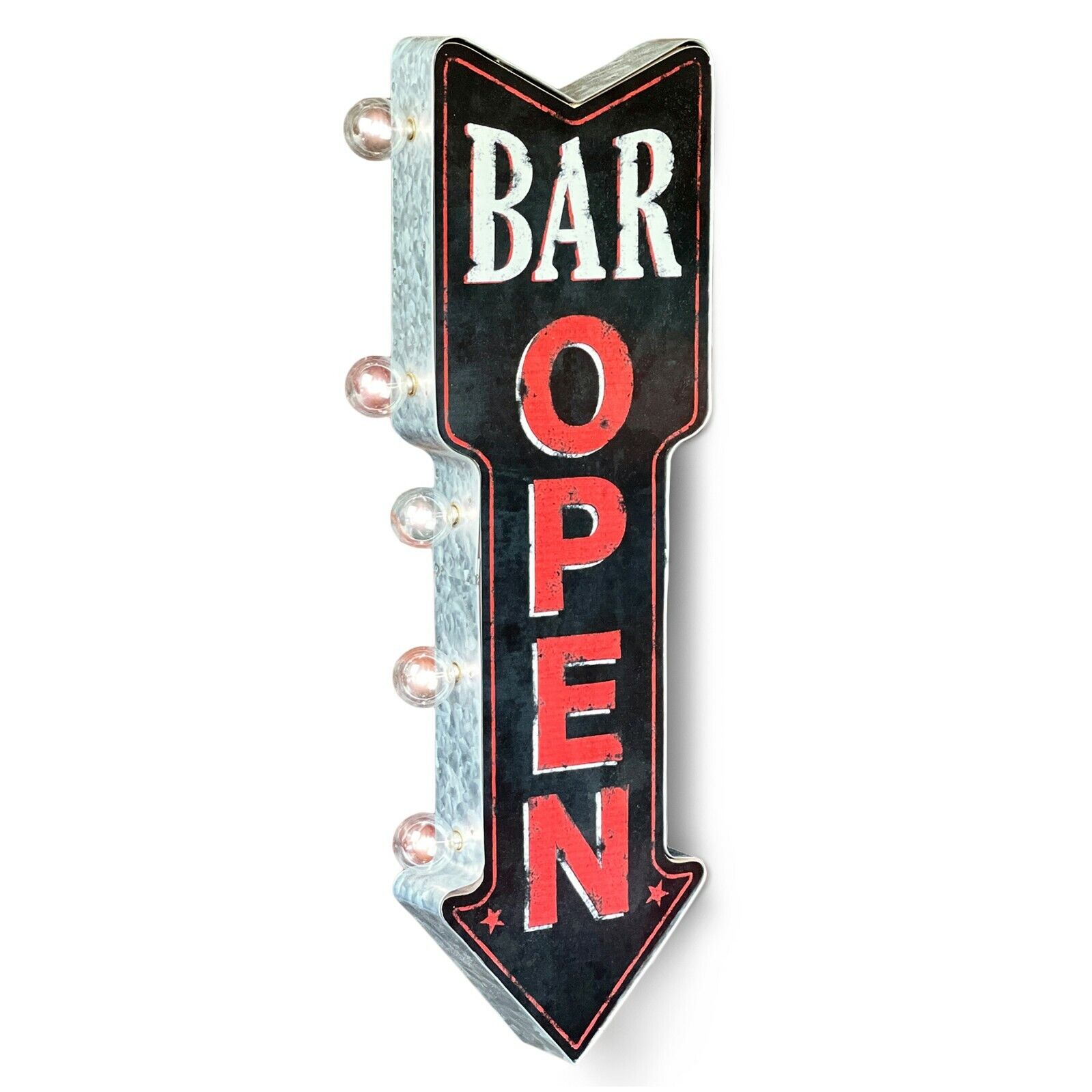 Bar Open Double Sided Vintage Inspired LED Marquee Sign Man Cave Home Wall Decor
