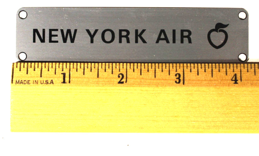 New York Air, galley nameplate, Ships Free 