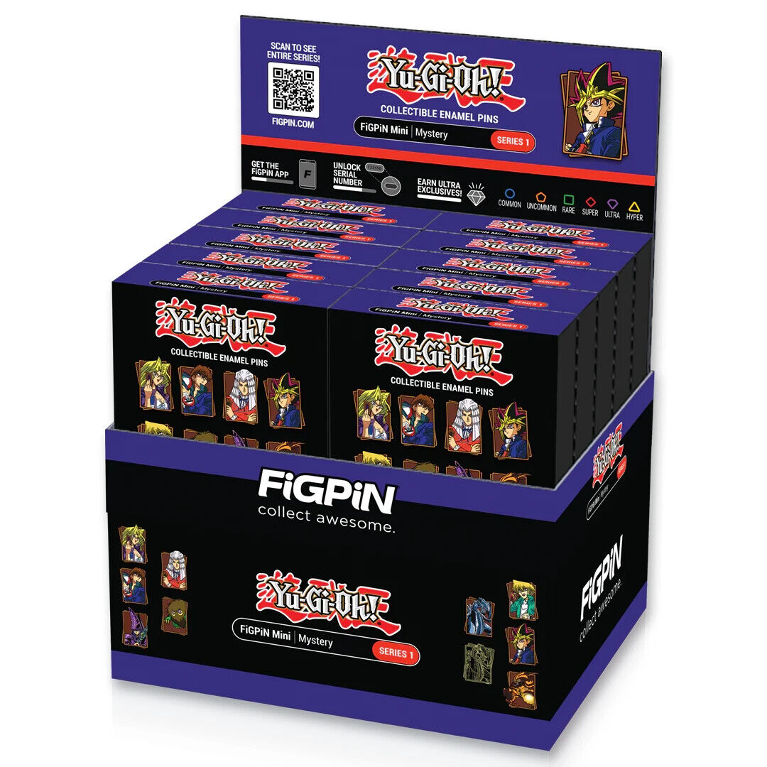 * Sealed * FiGPiN Yu-Gi-Oh Mystery Minis Series 1 Case of 10 Pin Boxes Yugioh