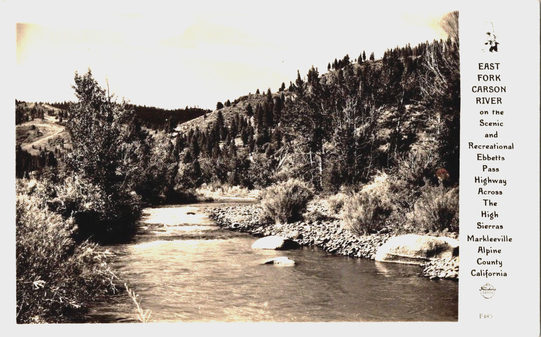 East Fork Carson River Alpine County California RPPC postcard a45