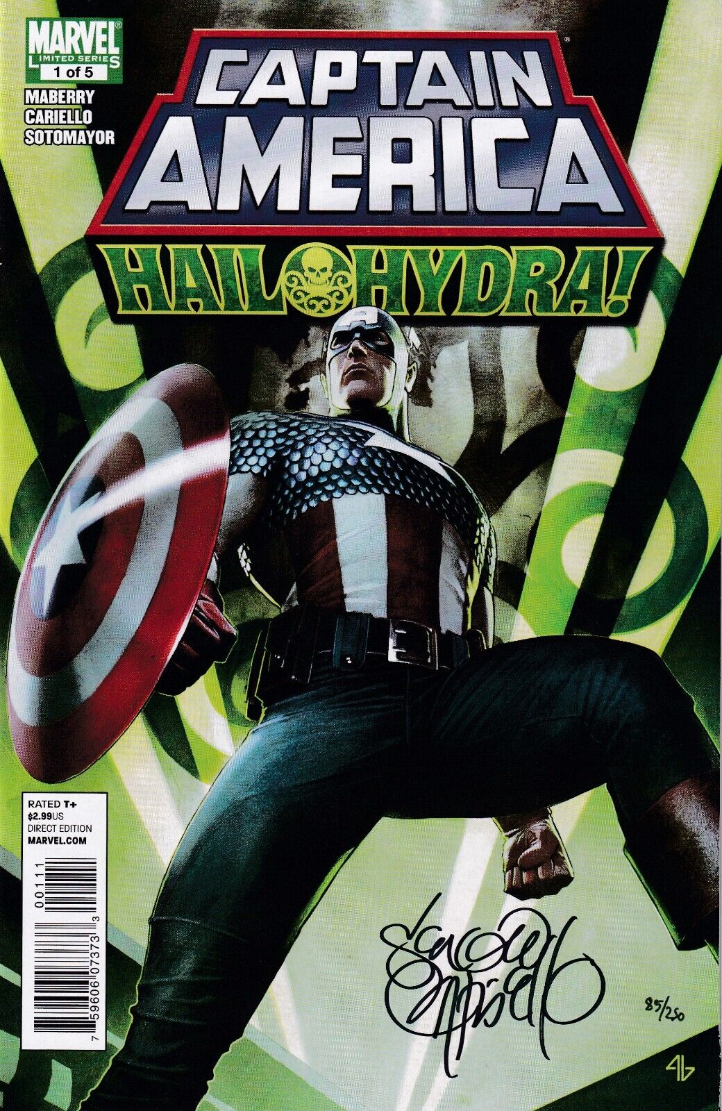 Marvel Captain America Hail Hydra #1 of 5 Signed by Sergio Cariello 85/250