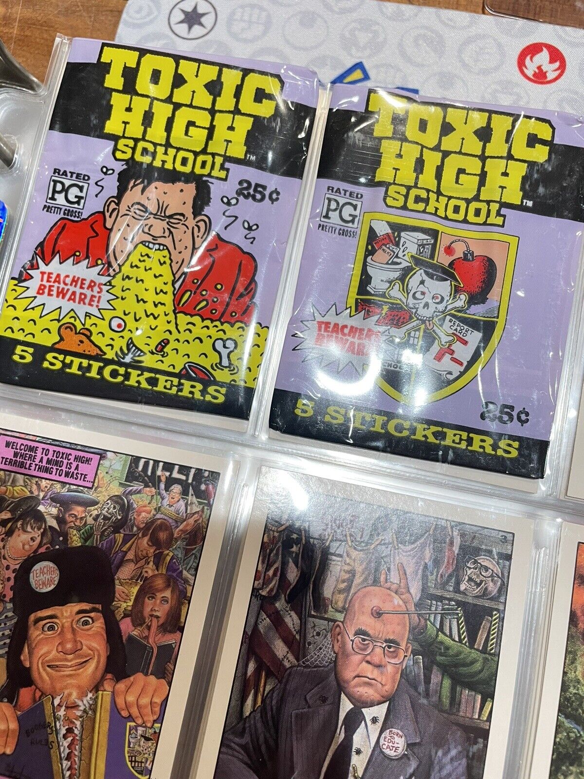 Lot of 4 TOXIC HIGH SCHOOL Trading Cards COMPLETE SET of 88 Cards VTG Topps 1991
