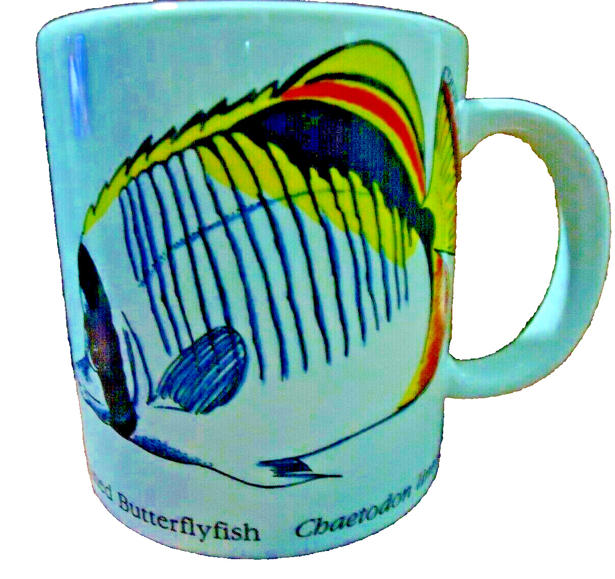 Pedro Gonzalez Butterflyfish Coffee Mug VTG Academy Store SF 1988 CAS NWOT