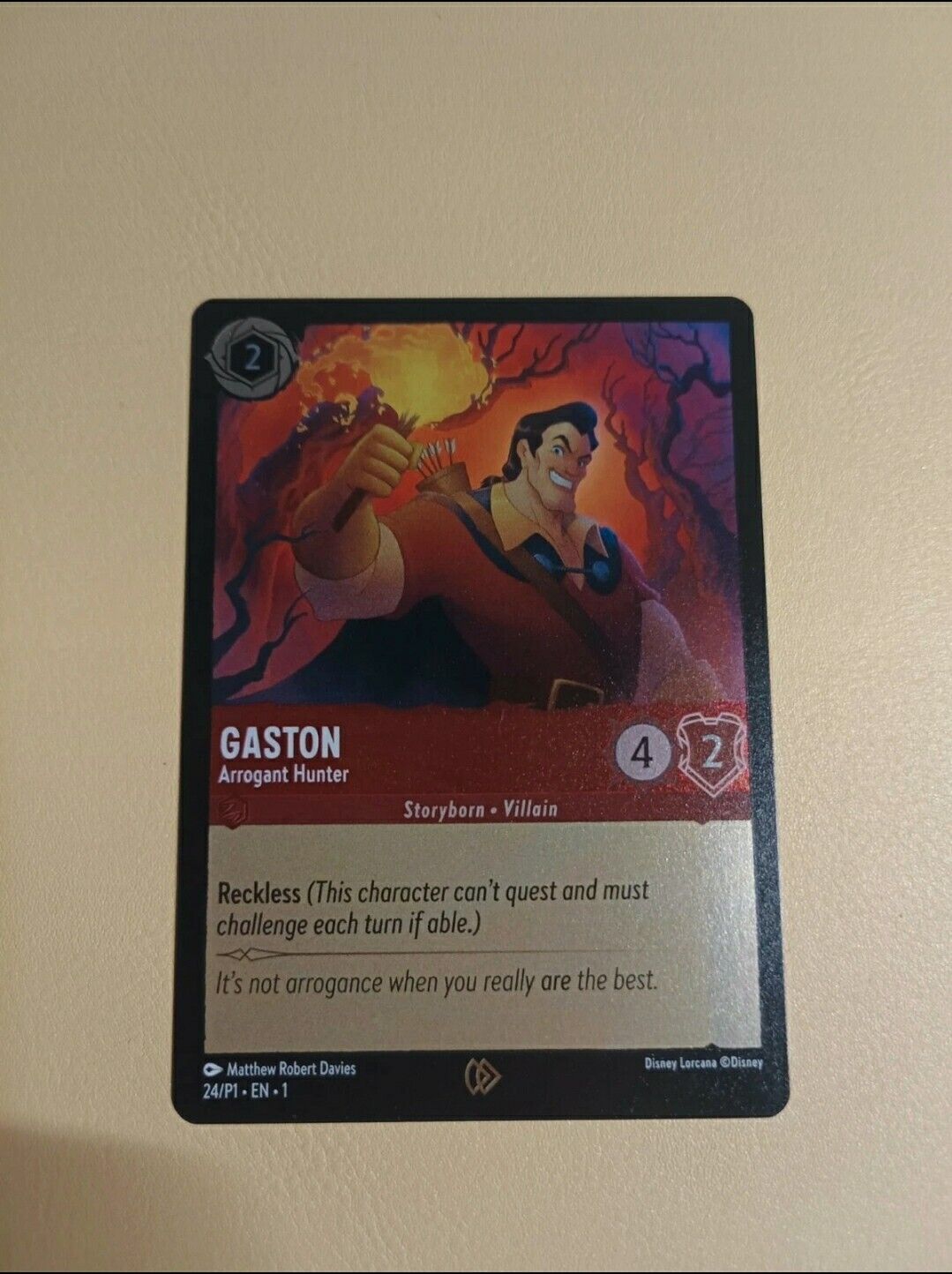 1x Gaston Promo League PR1 Lorcana Foil Cards Rare GenCom