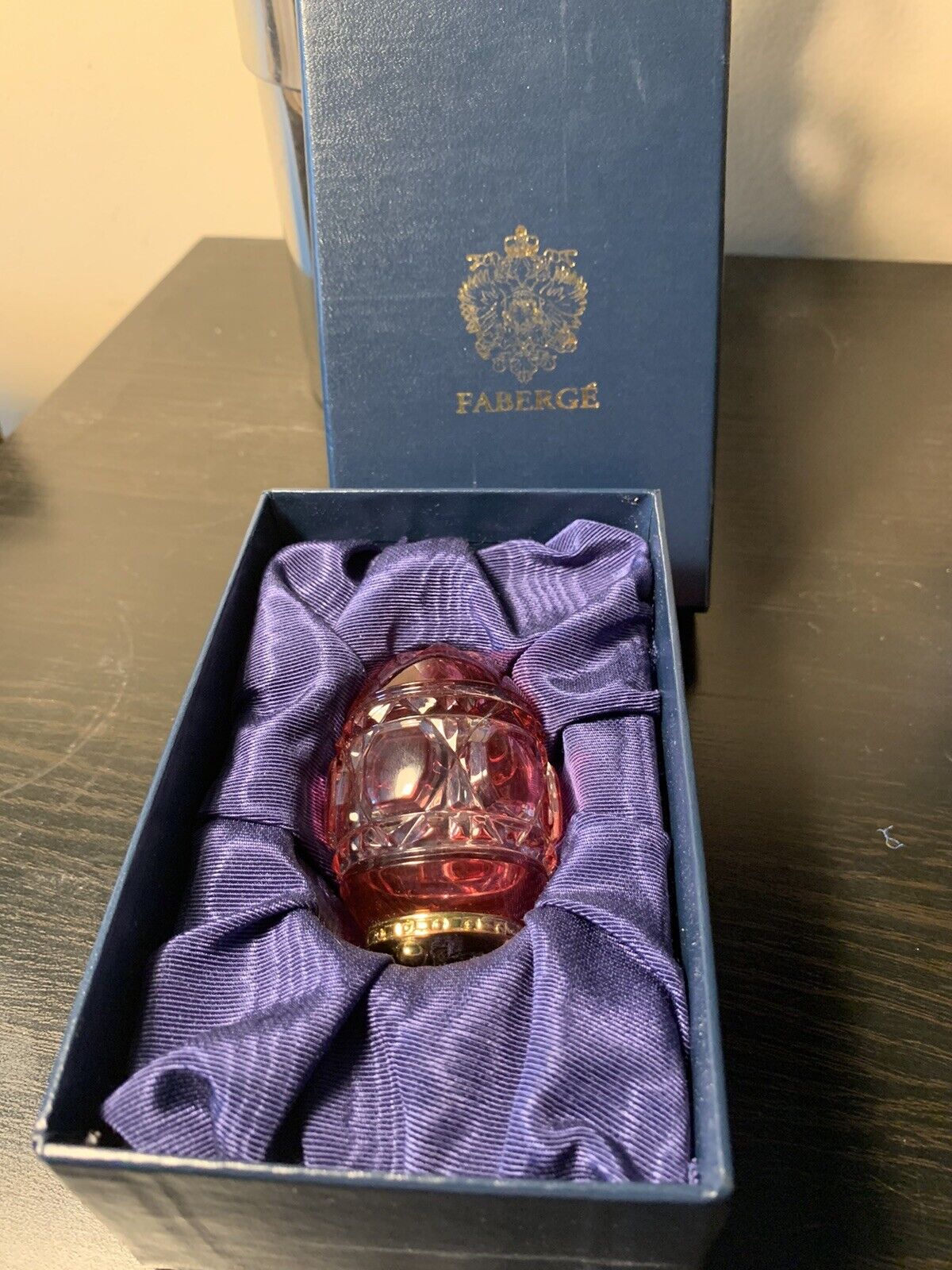 Faberge Diamond Ruby Cut Crystal Egg - Numbered