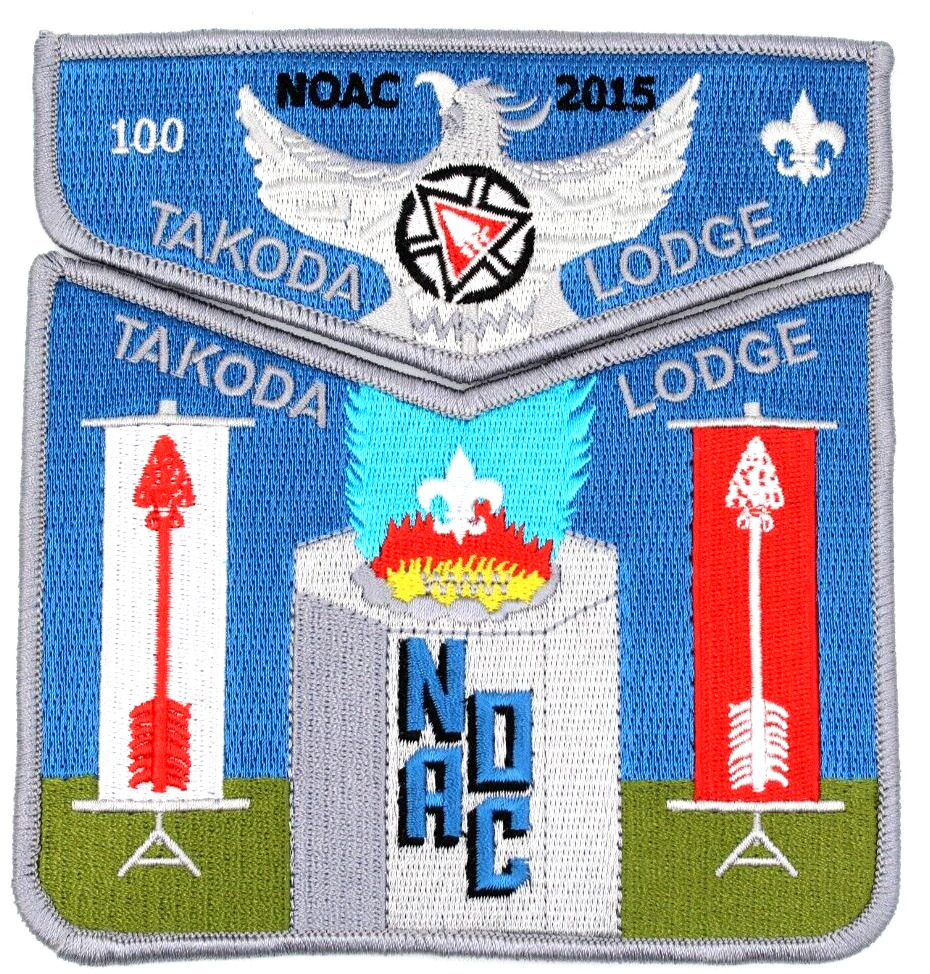 2015 NOAC DELEGATE Takoda Lodge 146 Flap Set Glacier\'s Edge Council Patches WI