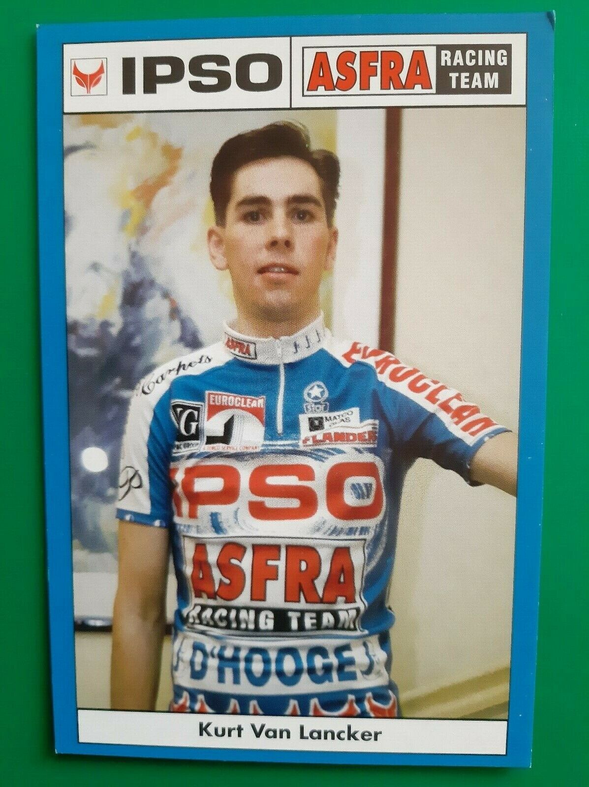 CYCLING cycling card KURT VAN LANCKER team IPSO ASFRA 1996