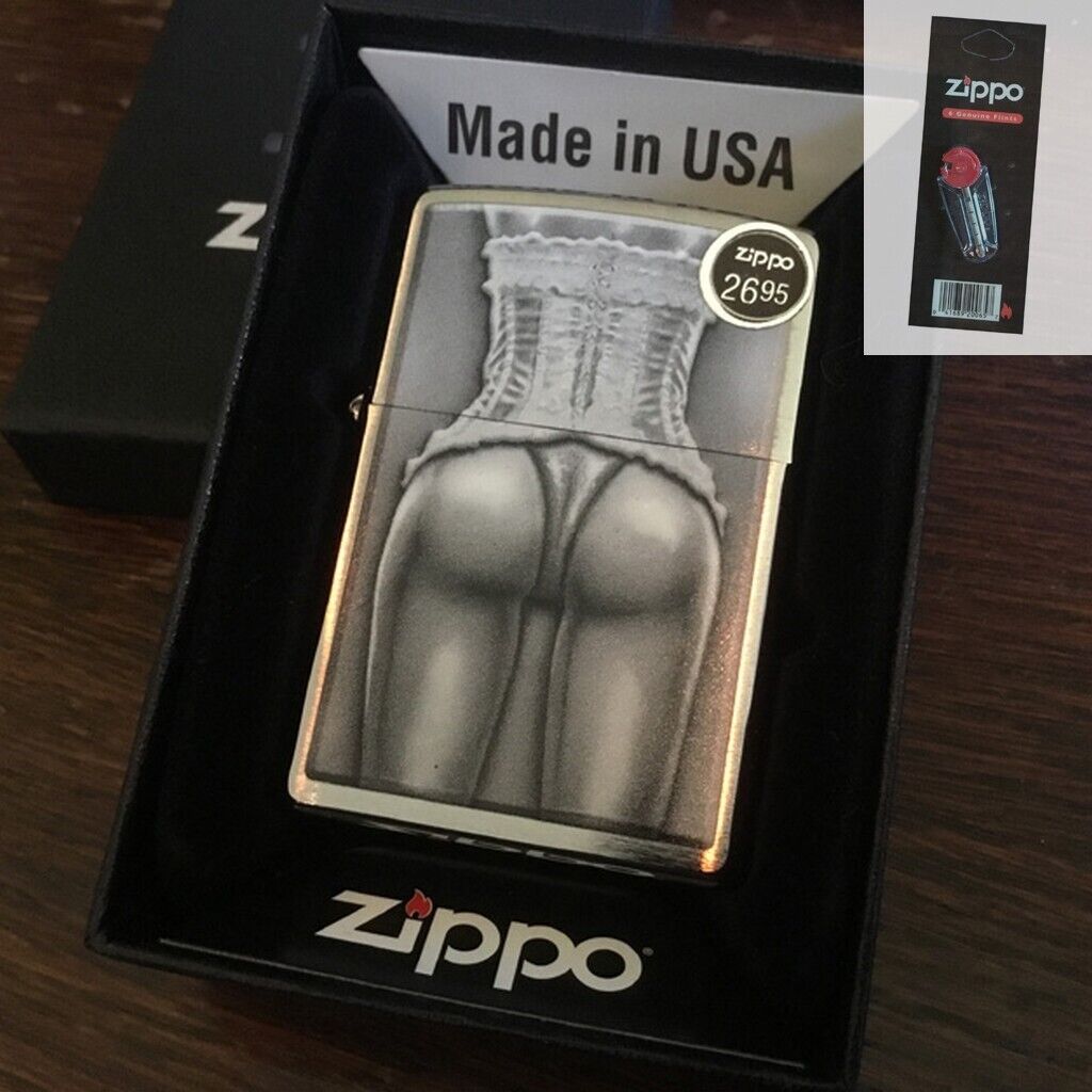 Zippo 2446 woman in corset brushed chrome Lighter + FLINT PACK