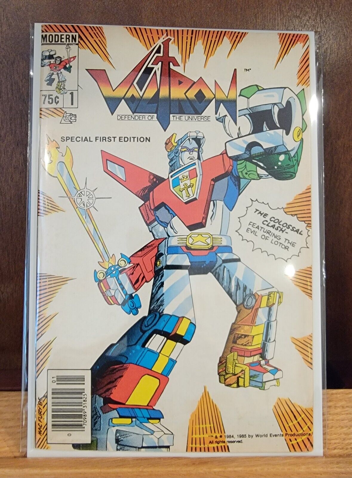 Voltron # 1 VF- 1st Appearance of Voltron in Comics, Newsstand 1985 Modern Pub.