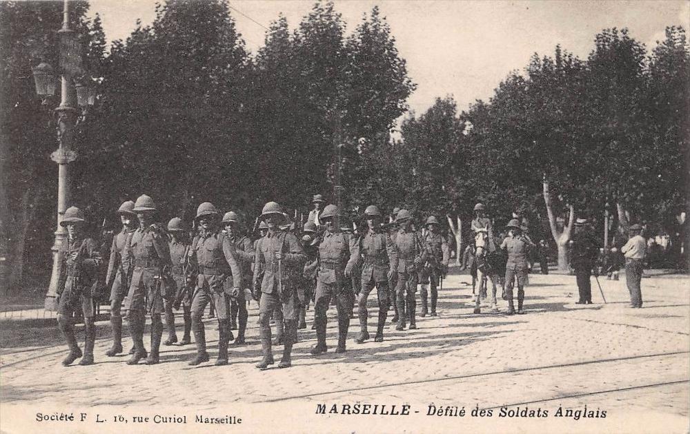 CPA 13 MARSEILLE ENGLISH SOLDIERS\' PARADE (cpa rare