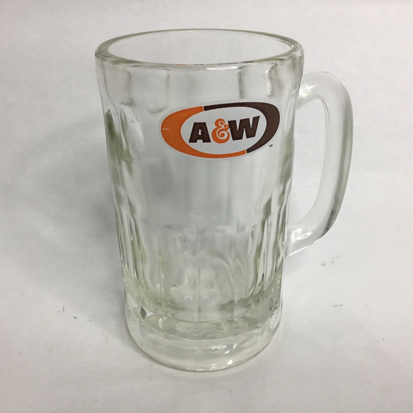 Vintage A&W Logo All American Food Large Glass AW Root Beer Mug 
