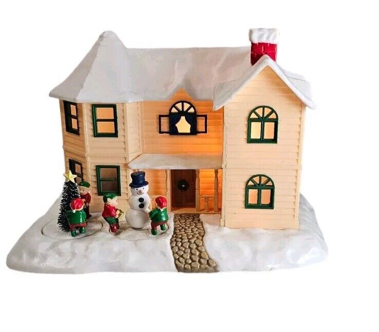 Vintage Matrix Industries Animated Lighted Christmas House w/music Working