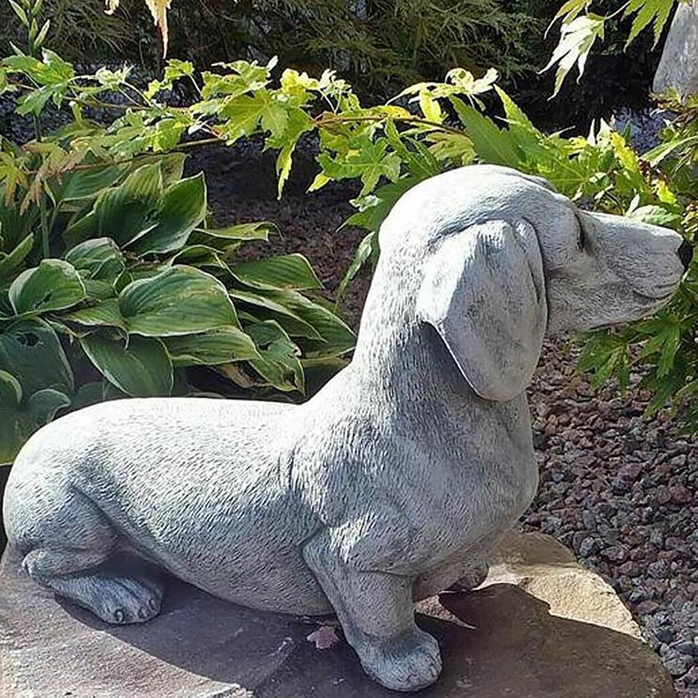 (Dachshund)Garden Dog Statue Ornament Resin Animal Sculpture US DG