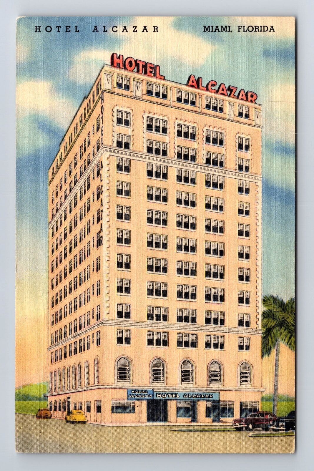 Miami FL-Florida, Hotel Alcazar, Advertisement, Antique, Vintage Postcard