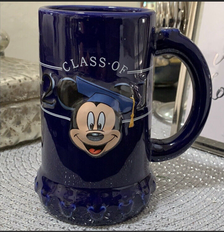 Vintage 3D Class Of 2001 Mickey Mouse Mug New Dark Blue