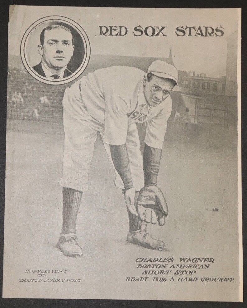 1909 Boston Sunday Post Red Sox Supplement Charles Wagner