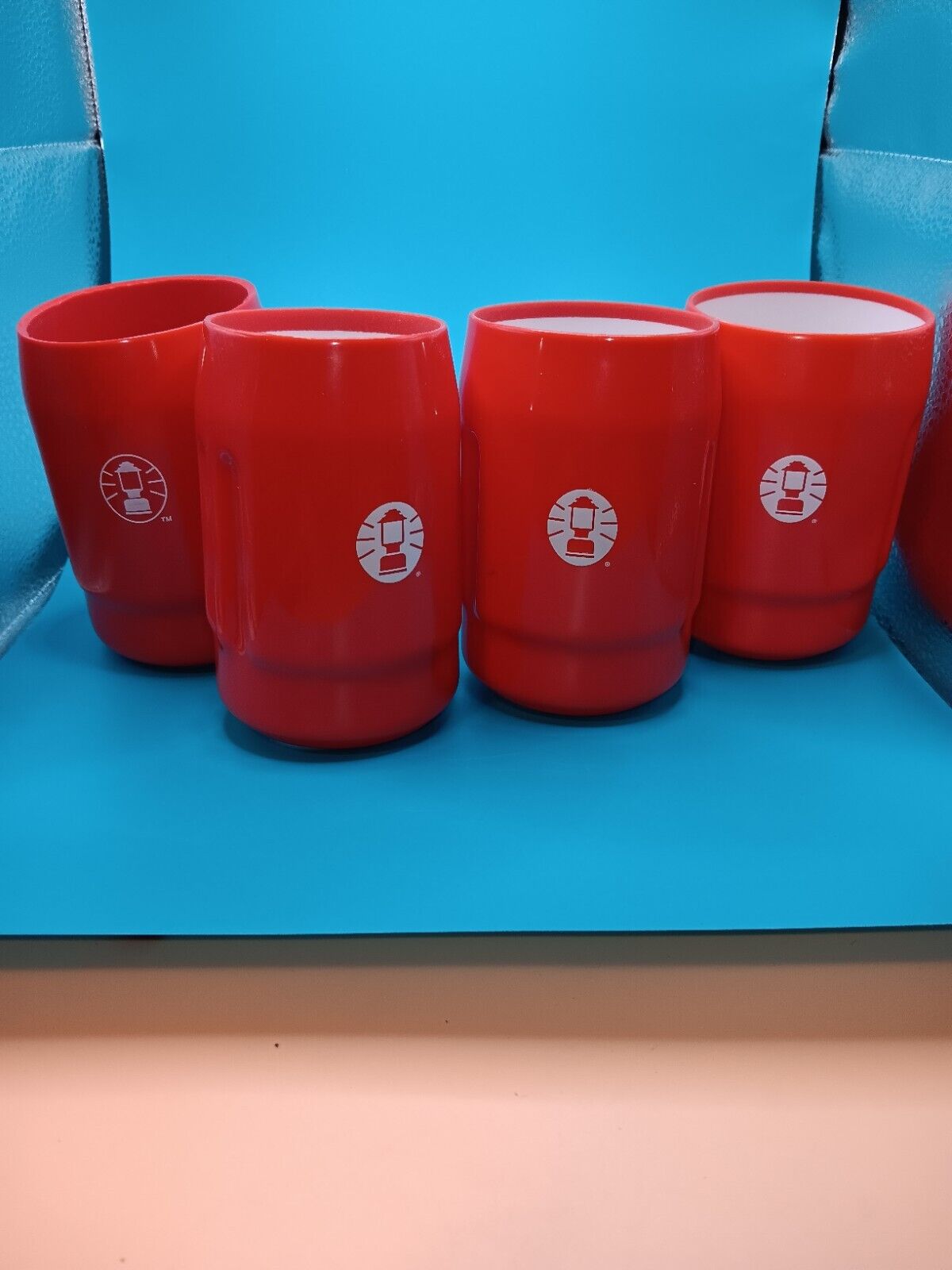Lot of 4 Coleman Lantern Logo Rubber Insulated Can Coozies