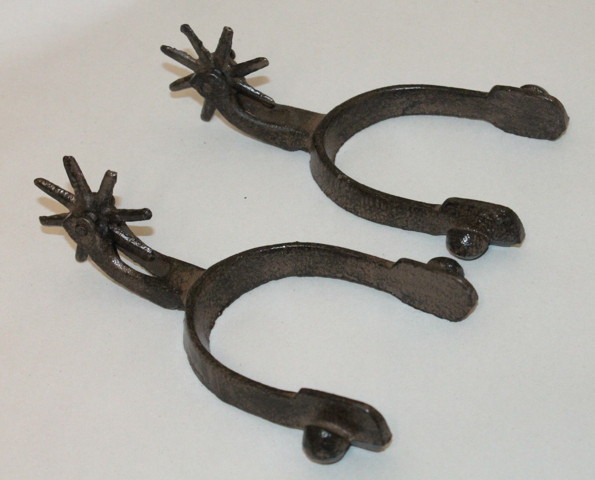 SET/2~PAIR OL' WESTERN STYLE COWBOY 8-POINT BOOT SPURS-RUSTIC DECOR NEW 