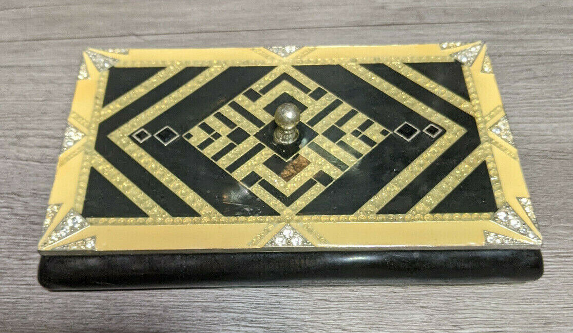 Exquisite Antique Vintage Art Deco Cigarette Case Decorative Trinket Box